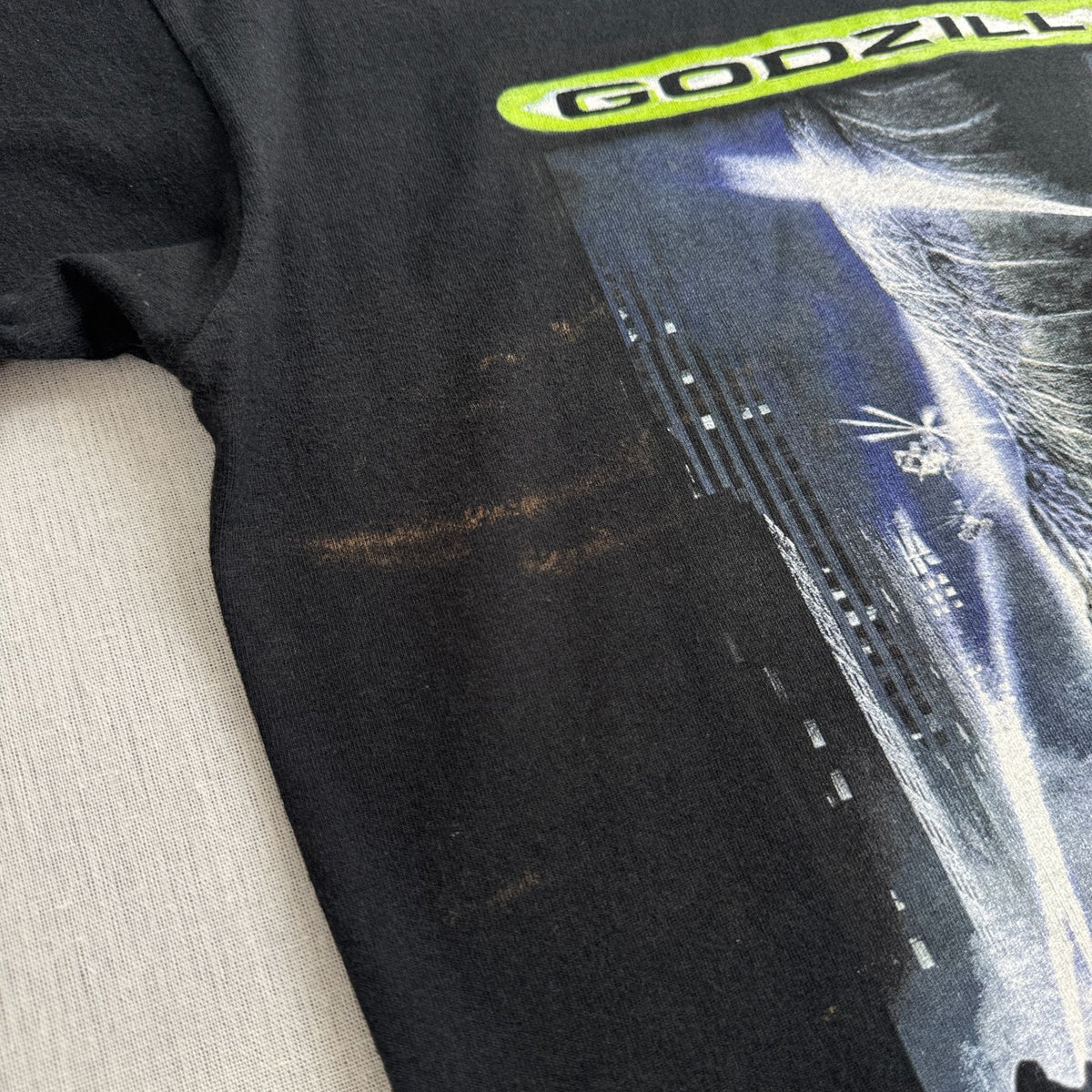 90s GODZILLA ゴジラ 映画 Tシャツ 1998 黒 タコベル ペプシ m-t-2505-025