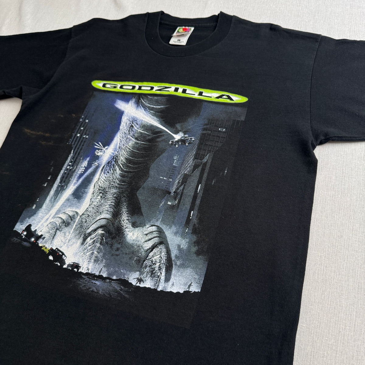 90s GODZILLA ゴジラ 映画 Tシャツ 1998 黒 タコベル ペプシ m-t-2505-025