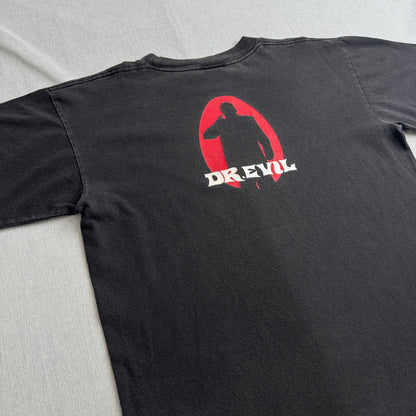 90s dr.evil ドクターエビル Tシャツ ムービー 映画 オースティンパワーズ USA製 黒 changes M シングルステッチ m-t-2505-027