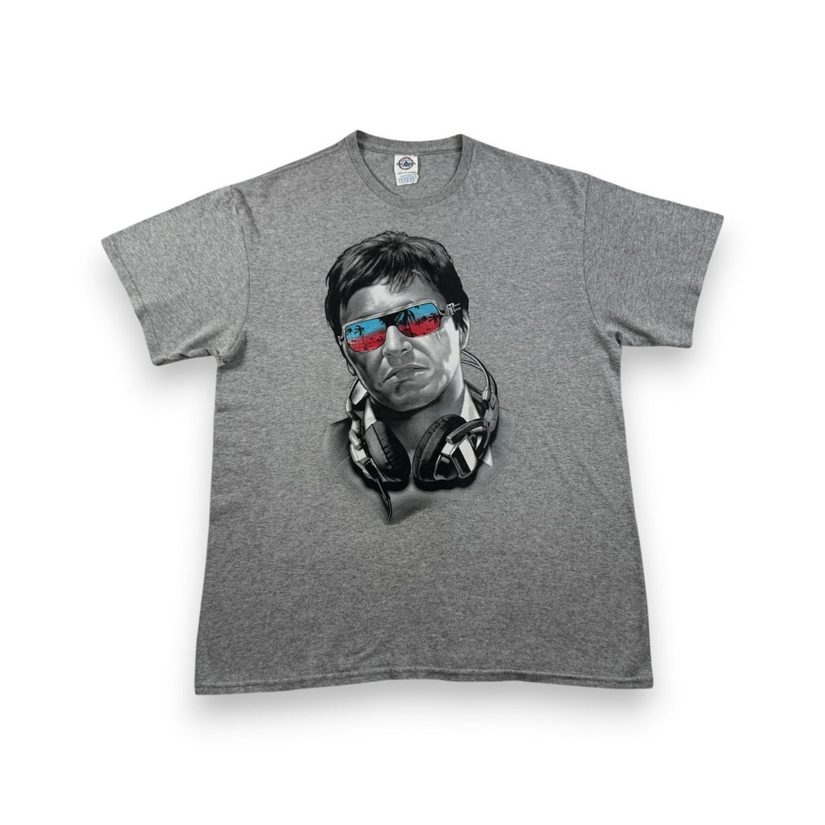 00s SCARFACE アルパチーノ Tシャツ 映画T グレー デルタ L m-u-2505-008