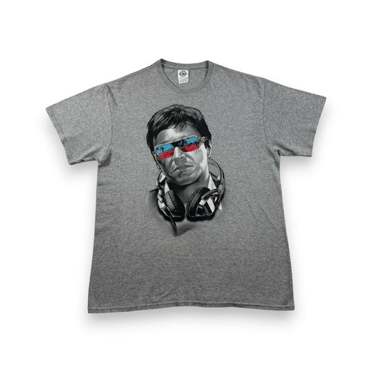 00s SCARFACE アルパチーノ Tシャツ 映画T グレー デルタ L m-u-2505-008