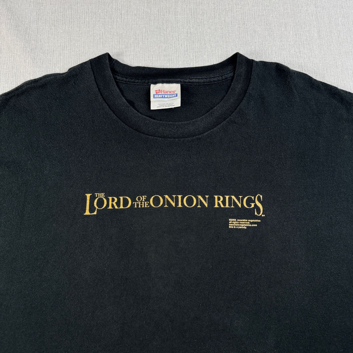 00s ロードオブザリング パロディー Tシャツ Lord Of The Onion Rings 映画T 黒 2002 XL m-u-2505-012