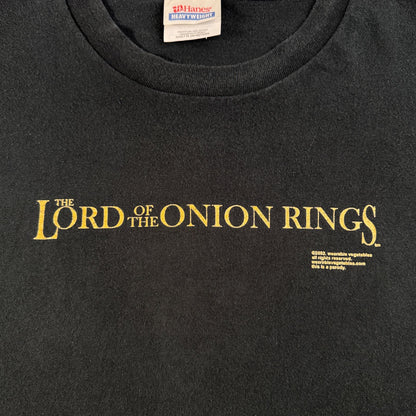 00s ロードオブザリング パロディー Tシャツ Lord Of The Onion Rings 映画T 黒 2002 XL m-u-2505-012