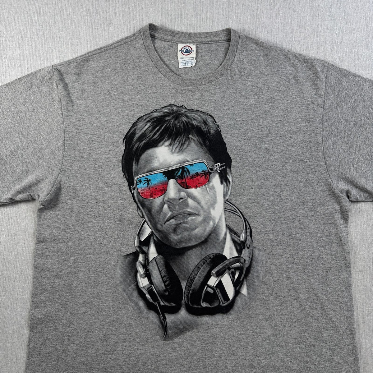 00s SCARFACE アルパチーノ Tシャツ 映画T グレー デルタ L m-u-2505-008