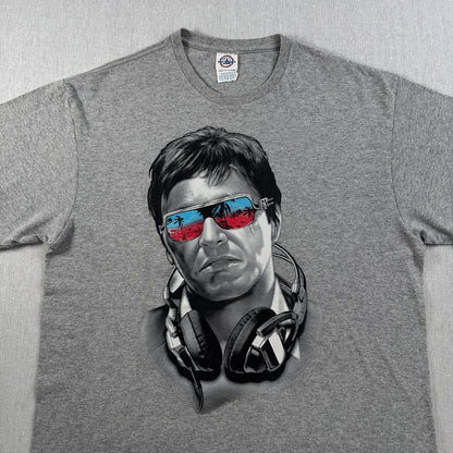 00s SCARFACE アルパチーノ Tシャツ 映画T グレー デルタ L m-u-2505-008