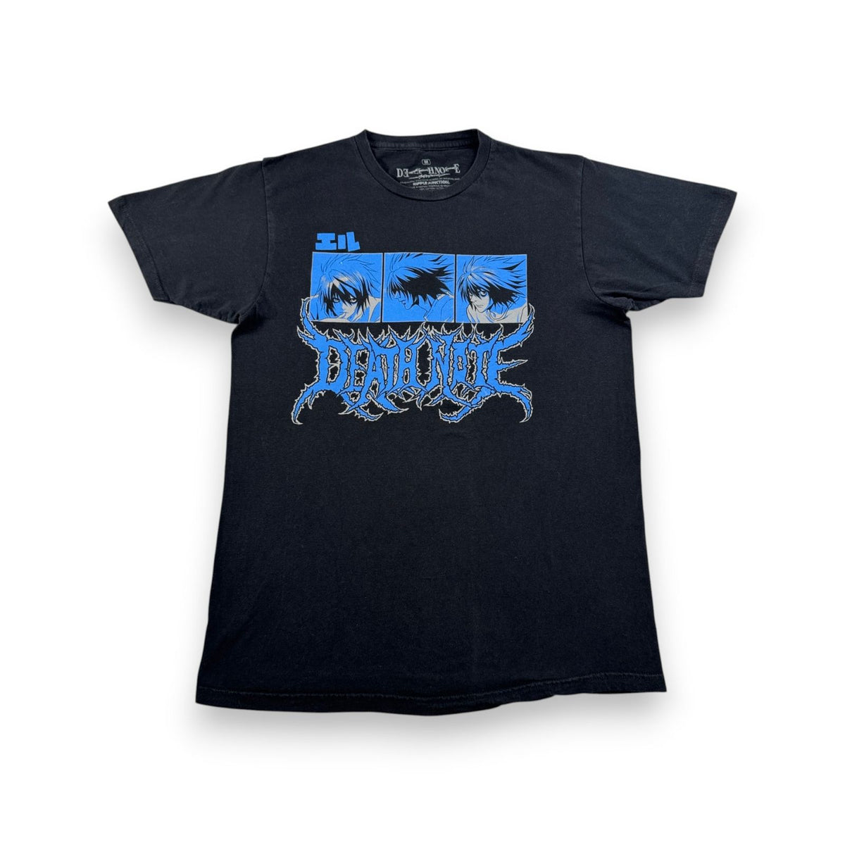 00s DEATH NOTE デスノートエル Tシャツ 映画T 黒 M m-u-2505-017