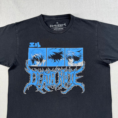 00s DEATH NOTE デスノートエル Tシャツ 映画T 黒 M m-u-2505-017