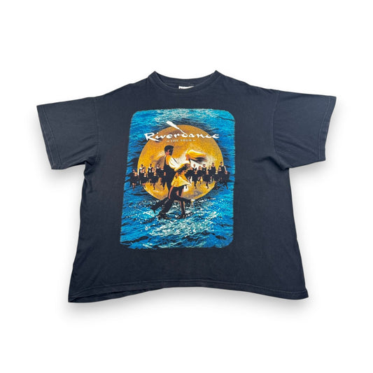90s ミュージカル 演劇 舞台 Tシャツ 黒 フェード ボックスシルエット m-u-2505-022