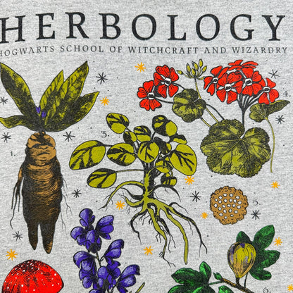 00s 映画 ハリーポッター 薬草学 HERBOLOGY Tシャツ ホグワーツ グレー マンドレイク Harry Potter m-u-2505-021