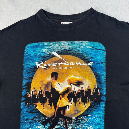 90s ミュージカル 演劇 舞台 Tシャツ 黒 フェード ボックスシルエット m-u-2505-022