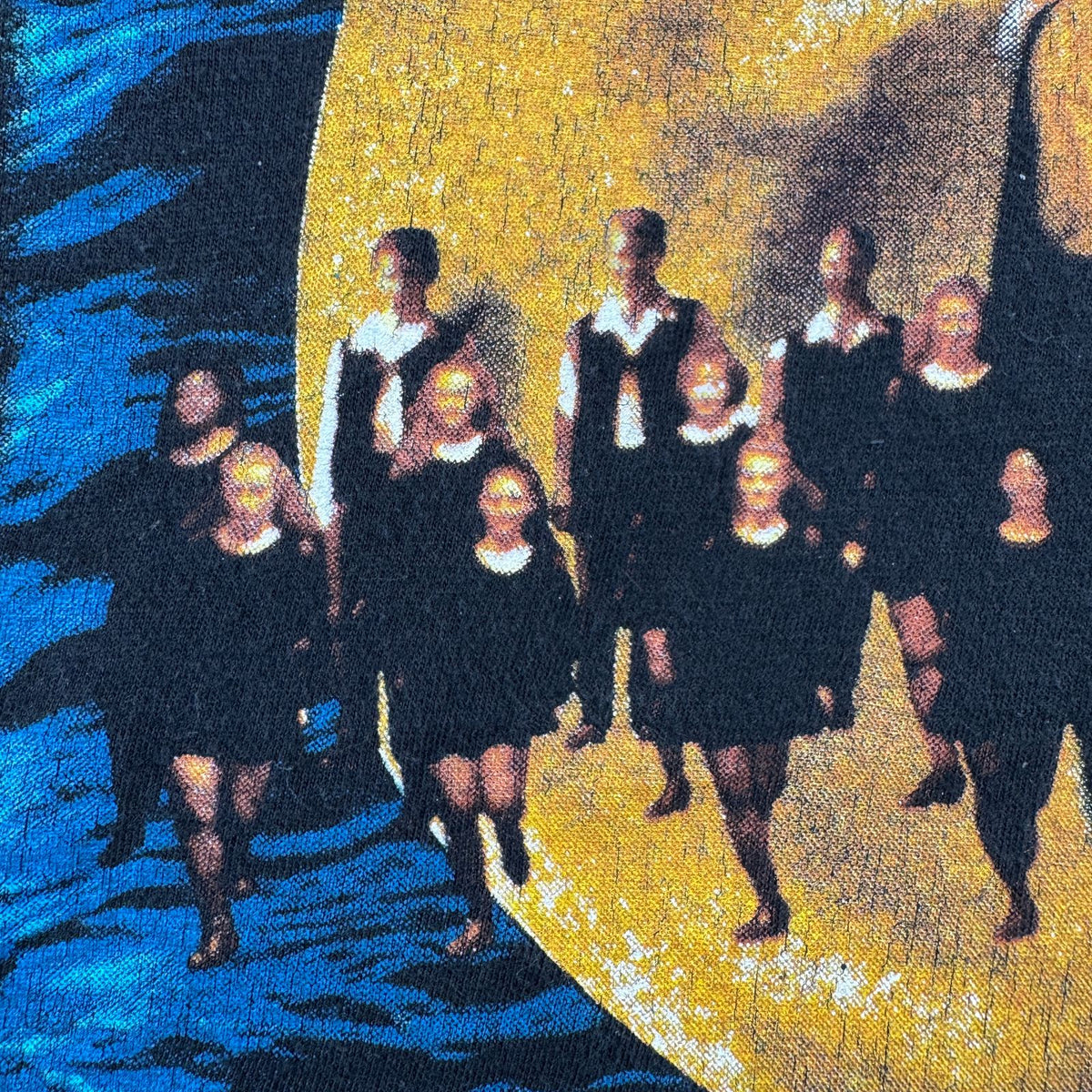90s ミュージカル 演劇 舞台 Tシャツ 黒 フェード ボックスシルエット m-u-2505-022