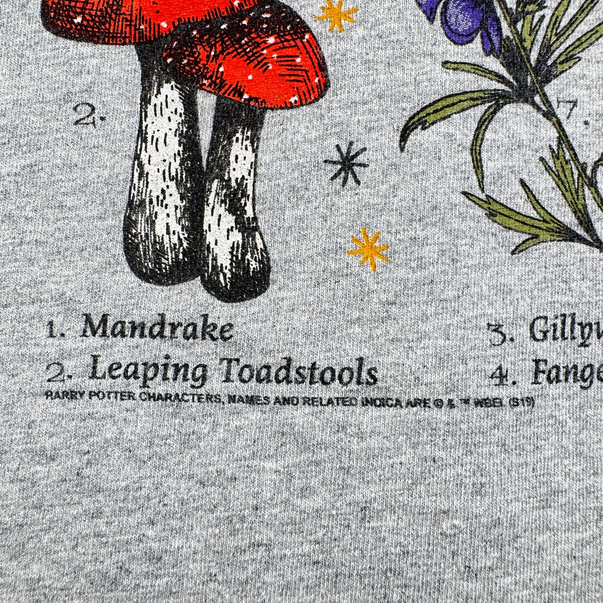 00s 映画 ハリーポッター 薬草学 HERBOLOGY Tシャツ ホグワーツ グレー マンドレイク Harry Potter m-u-2505-021