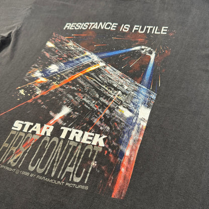 90s スタートレック star trek Tシャツ 映画T first contact 黒 XL m-u-2505-031