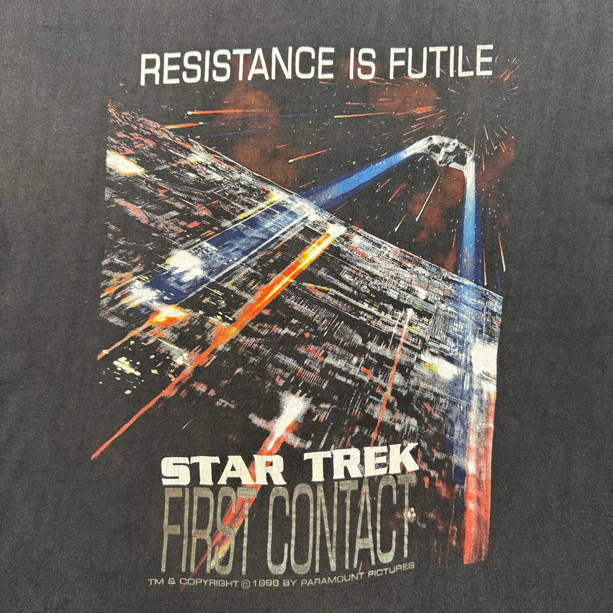 90s スタートレック star trek Tシャツ 映画T first contact 黒 XL m-u-2505-031