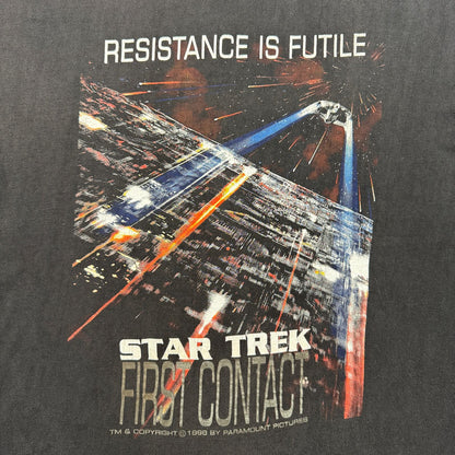 90s スタートレック star trek Tシャツ 映画T first contact 黒 XL m-u-2505-031