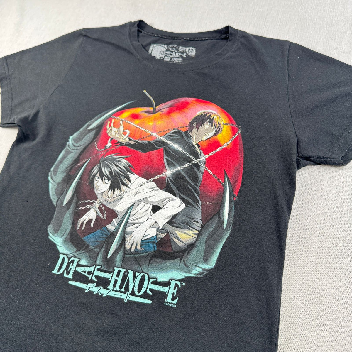 DEATH NOTE デスノート 夜神月 Tシャツ 映画T 黒 りんご XL m-u-2505-032