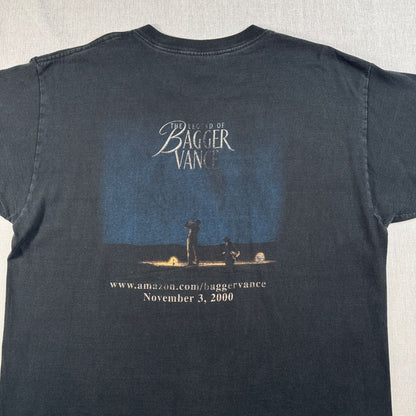 雰囲気抜群 00s バガーヴァンスの伝説 THE LEGEND OF BAGGER VANCE 映画 Tシャツ 両面プリント 黒 XL m-u-2505-034