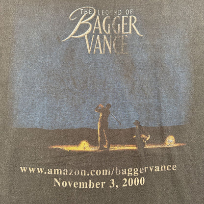 雰囲気抜群 00s バガーヴァンスの伝説 THE LEGEND OF BAGGER VANCE 映画 Tシャツ 両面プリント 黒 XL m-u-2505-034