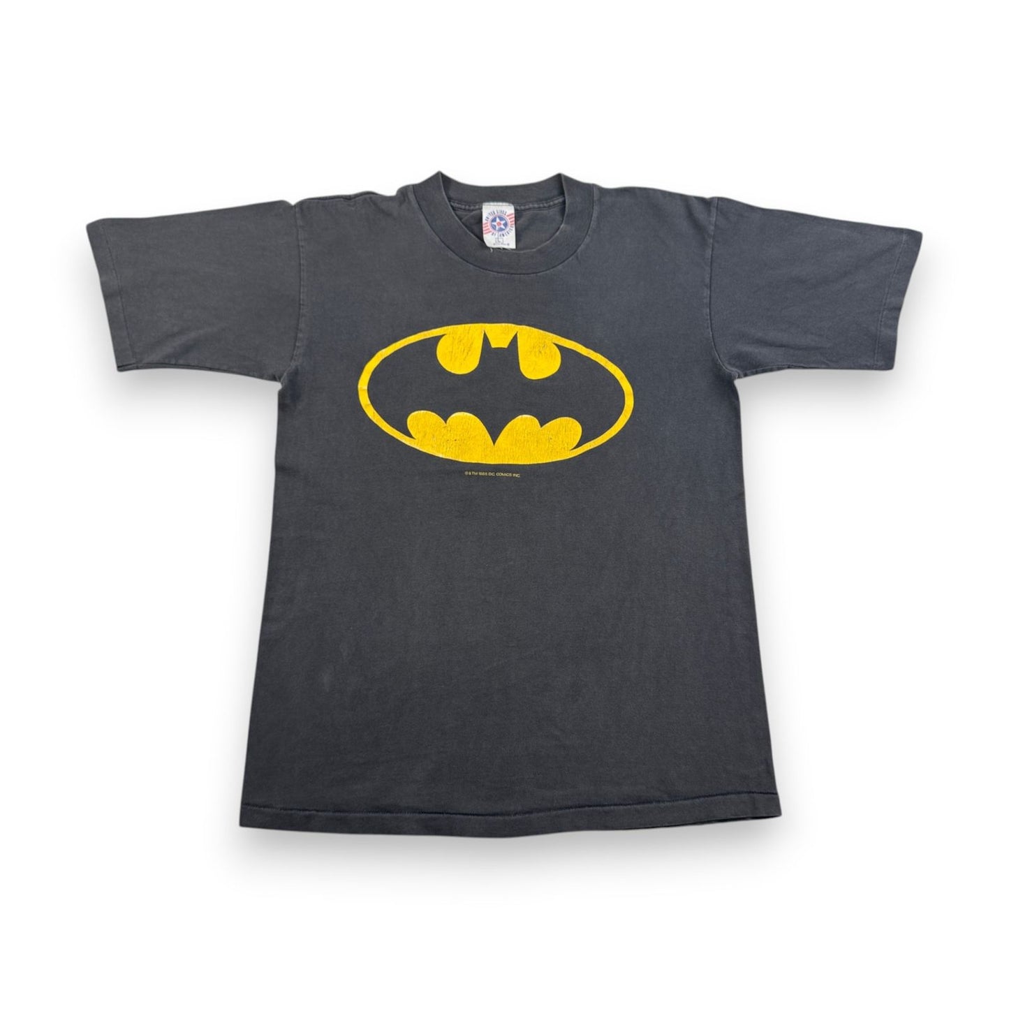 80s BATMAN バットマン USA製 Tシャツ 黒 フェード 映画T アメコミ シングルステッチ m-u-2505-039