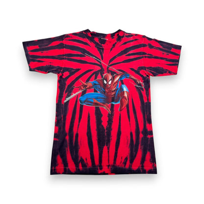 90s スパイダーマン Tシャツ タイダイ 映画T 赤 ユニバ シングルステッチ spiderman 2000 m-u-2505-036