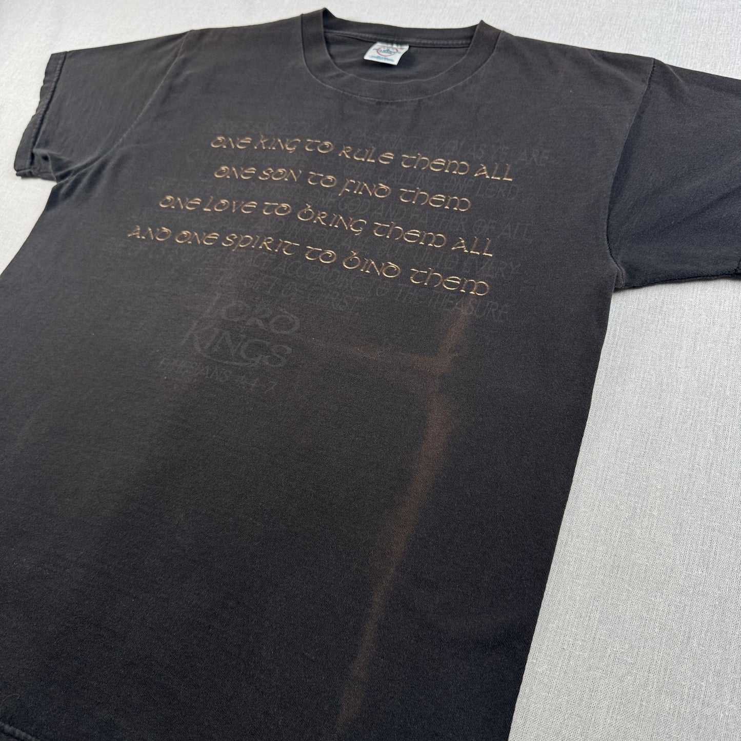 ロードオブザリング パロディ ジーザス Tシャツ LOAD OF THE KINGS 映画T 黒 フェード デルタ M m-u-2505-038