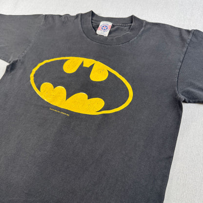 80s BATMAN バットマン USA製 Tシャツ 黒 フェード 映画T アメコミ シングルステッチ m-u-2505-039