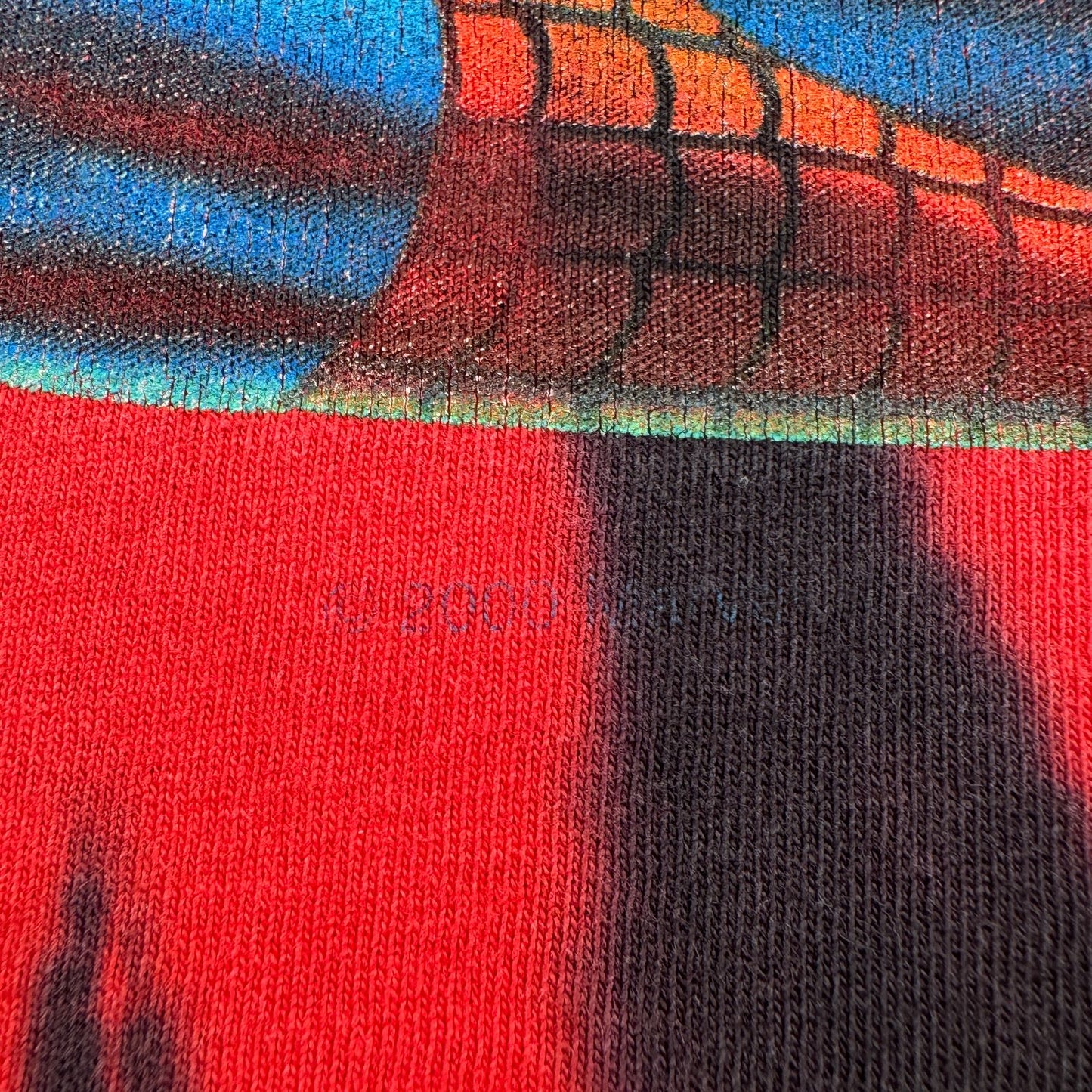 90s スパイダーマン Tシャツ タイダイ 映画T 赤 ユニバ シングルステッチ spiderman 2000 m-u-2505-036
