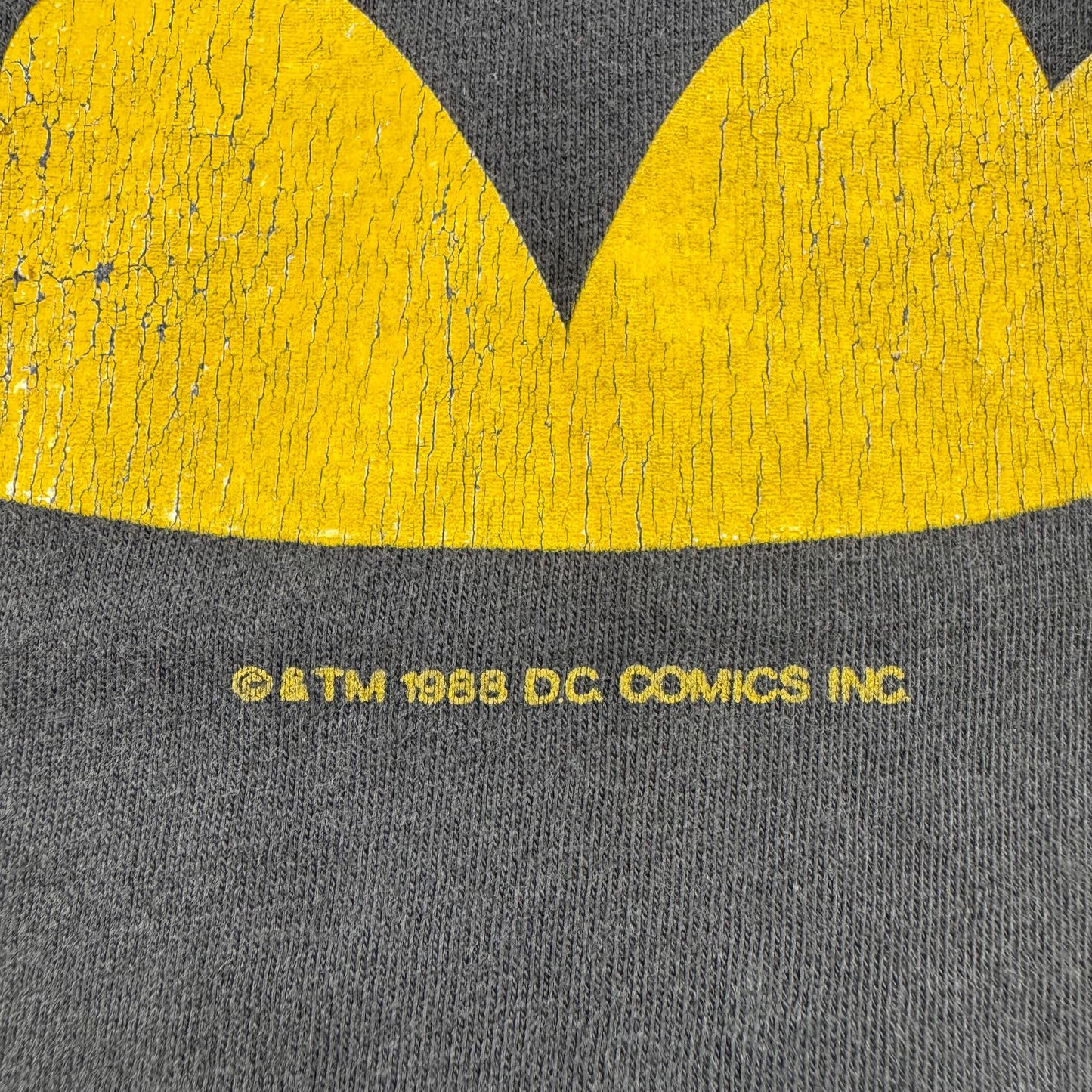 80s BATMAN バットマン USA製 Tシャツ 黒 フェード 映画T アメコミ シングルステッチ m-u-2505-039