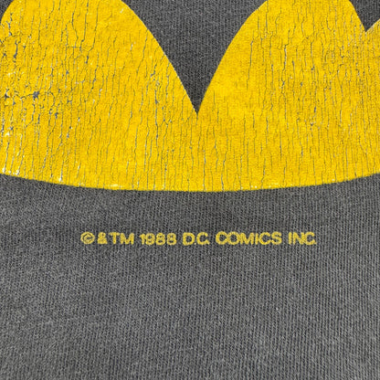 80s BATMAN バットマン USA製 Tシャツ 黒 フェード 映画T アメコミ シングルステッチ m-u-2505-039