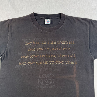 ロードオブザリング パロディ ジーザス Tシャツ LOAD OF THE KINGS 映画T 黒 フェード デルタ M m-u-2505-038