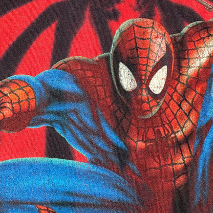 90s スパイダーマン Tシャツ タイダイ 映画T 赤 ユニバ シングルステッチ spiderman 2000 m-u-2505-036