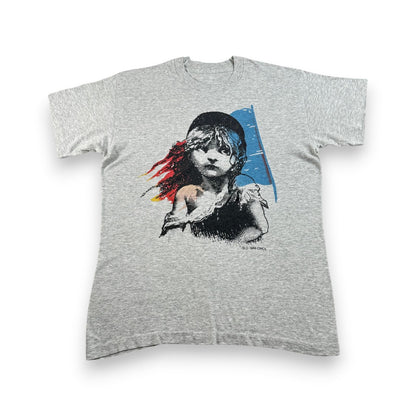 80s レ・ミゼラブル コゼット Tシャツ 両面 Les Misérables グレー シングルステッチ m-u-2505-040