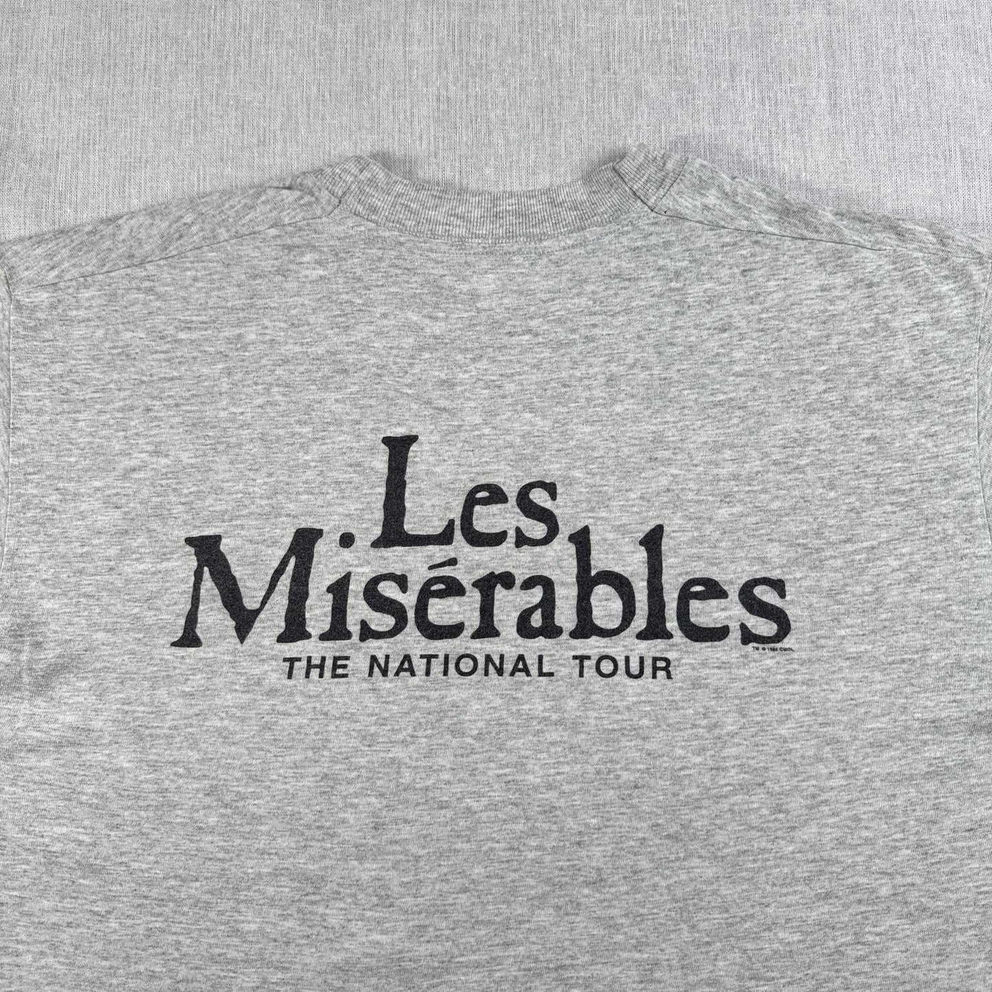 80s レ・ミゼラブル コゼット Tシャツ 両面 Les Misérables グレー シングルステッチ m-u-2505-040