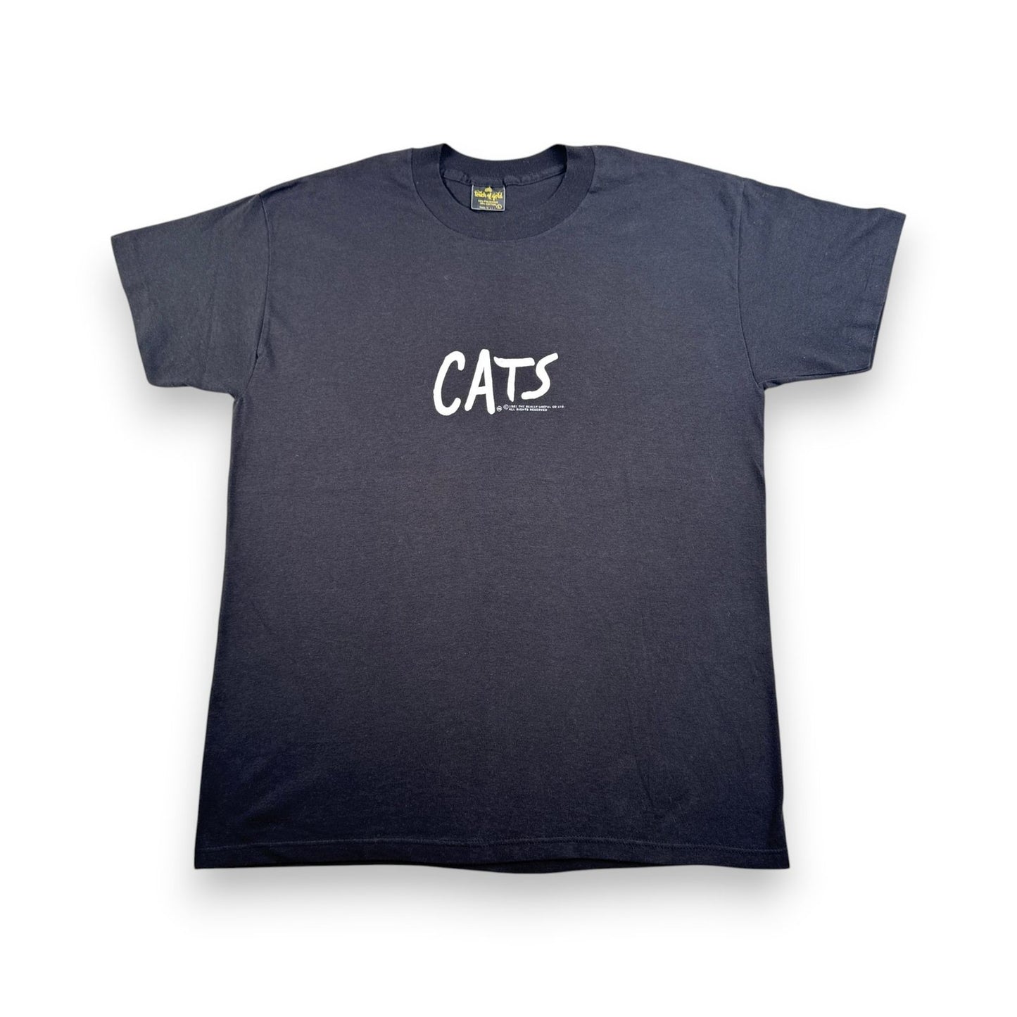 美品 80s 90s cats Tシャツ USA製 黒 フェード 両面 劇団四季 L キャッツ m-u-2505-047