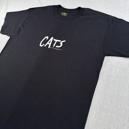 美品 80s 90s cats Tシャツ USA製 黒 フェード 両面 劇団四季 L キャッツ m-u-2505-047