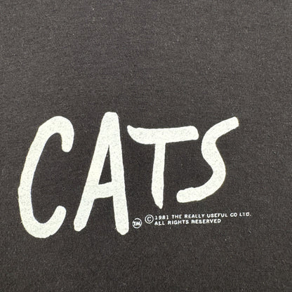 美品 80s 90s cats Tシャツ USA製 黒 フェード 両面 劇団四季 L キャッツ m-u-2505-047