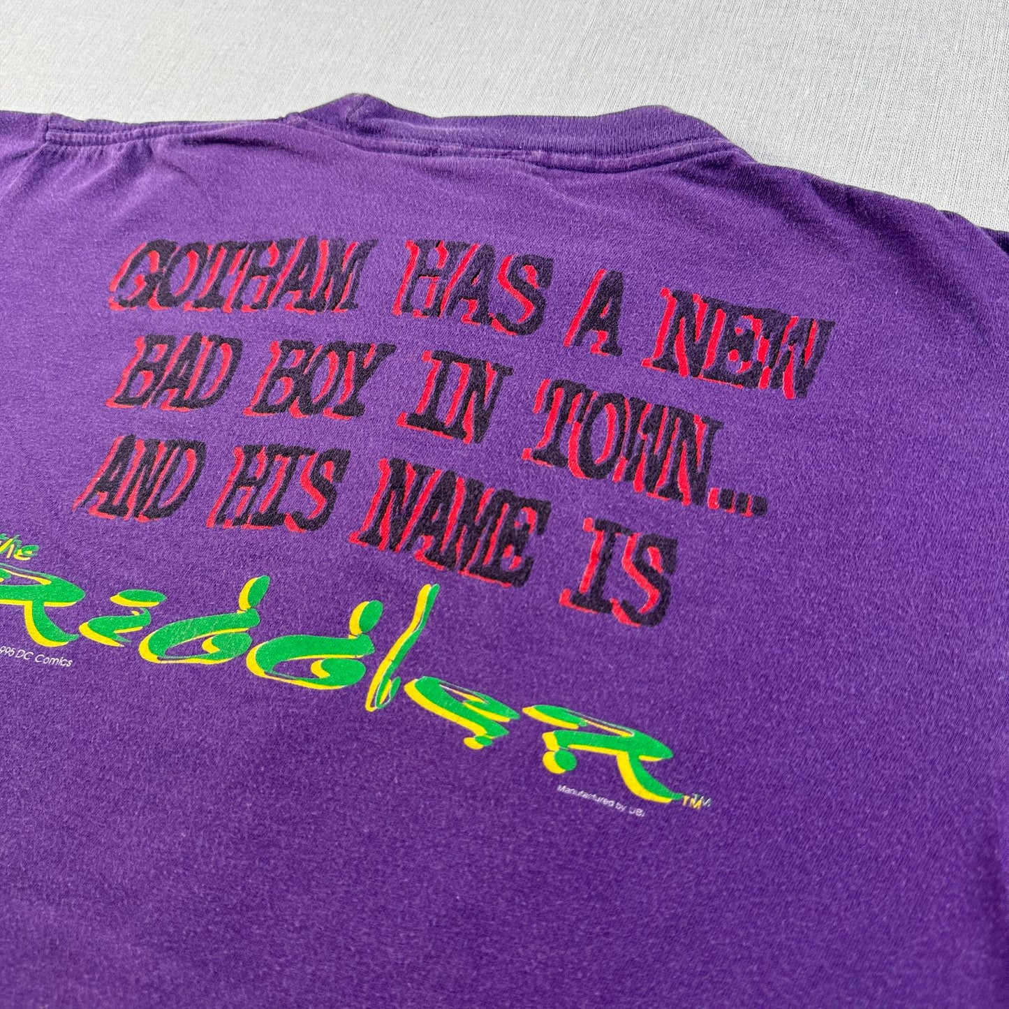 90s バッドマン batman forever 1995 リドラー DCコミックス キャラクター 紫 Tシャツ m-u-2505-048
