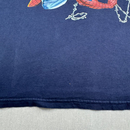 90s スパイダーマン Tシャツ USA製 changes XL 紺 ネイビー 映画T アメコミ spiderman シングルステッチ m-u-2505-055