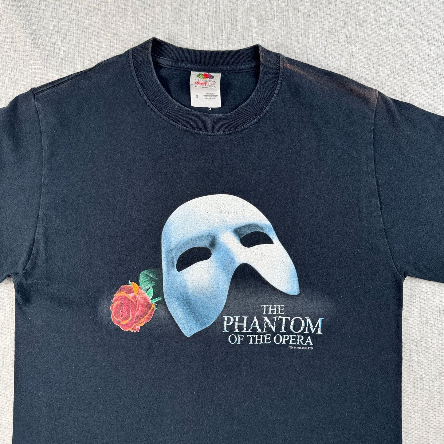 1986コピーライト オペラ座の怪人 Tシャツ 黒 S m-x-2505-001