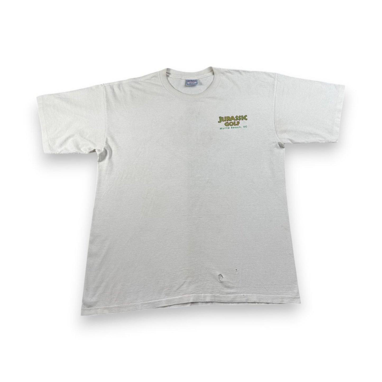 90s JURASSIC PARK ジュラシックゴルフ ジュラシックパーク 白 USA製 Tシャツ XL m-x-2505-009