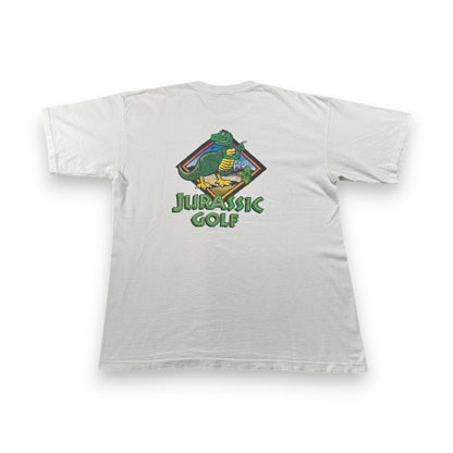 90s JURASSIC PARK ジュラシックゴルフ ジュラシックパーク 白 USA製 Tシャツ XL m-x-2505-009