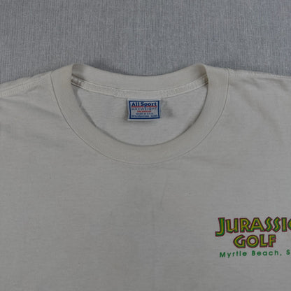 90s JURASSIC PARK ジュラシックゴルフ ジュラシックパーク 白 USA製 Tシャツ XL m-x-2505-009