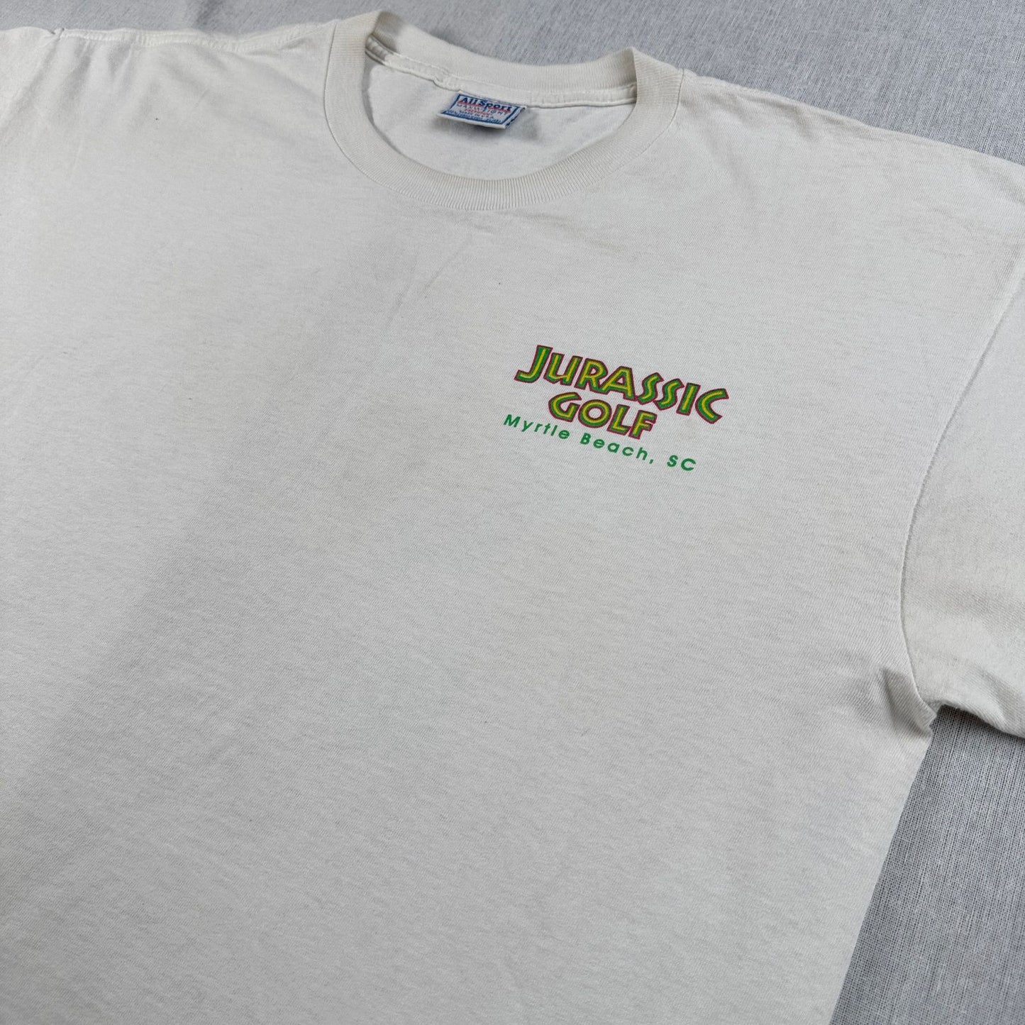90s JURASSIC PARK ジュラシックゴルフ ジュラシックパーク 白 USA製 Tシャツ XL m-x-2505-009