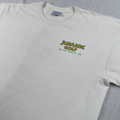 90s JURASSIC PARK ジュラシックゴルフ ジュラシックパーク 白 USA製 Tシャツ XL m-x-2505-009