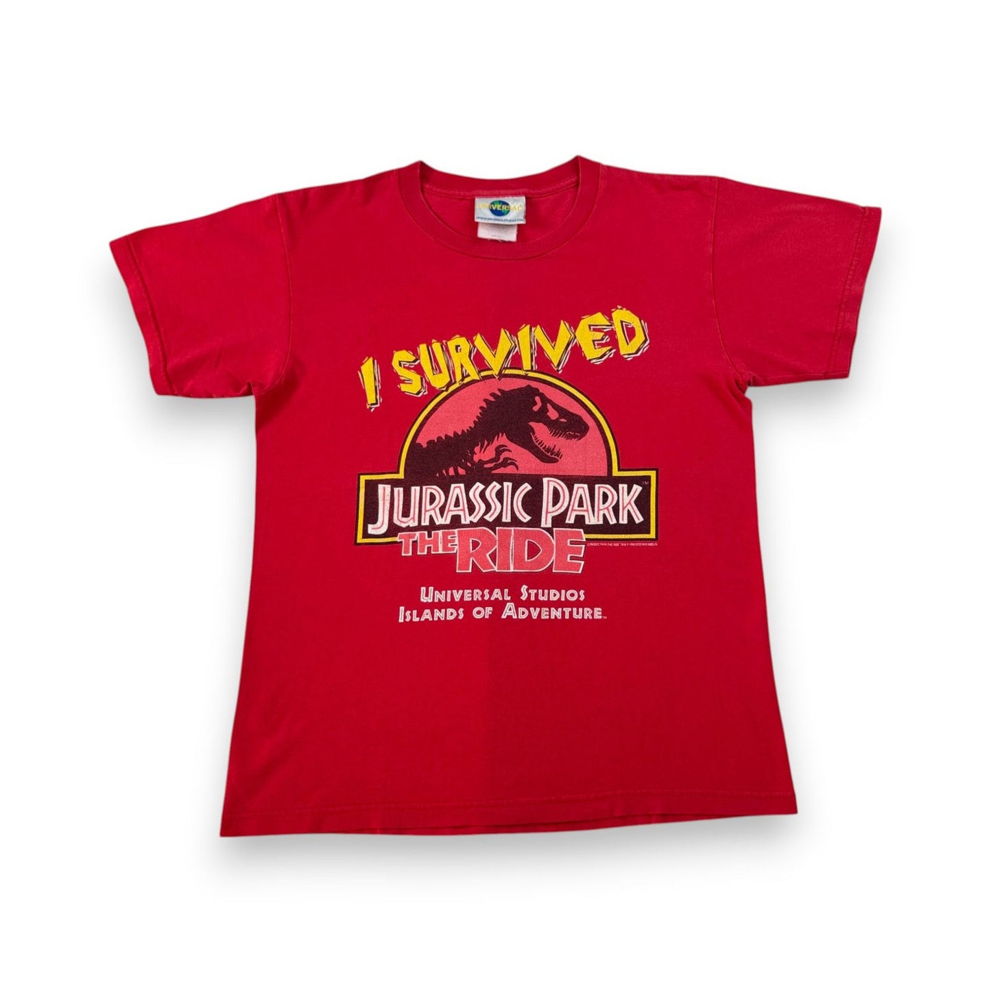 90s ジュラシックパーク JURASSIC PARK 赤 Tシャツ S m-x-2505-010
