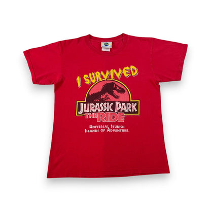90s ジュラシックパーク JURASSIC PARK 赤 Tシャツ S m-x-2505-010