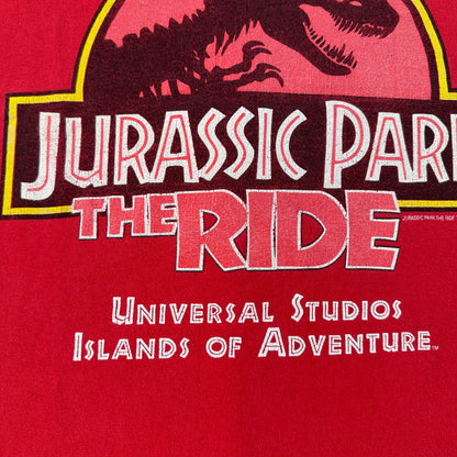 90s ジュラシックパーク JURASSIC PARK 赤 Tシャツ S m-x-2505-010