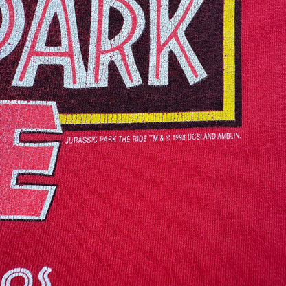 90s ジュラシックパーク JURASSIC PARK 赤 Tシャツ S m-x-2505-010