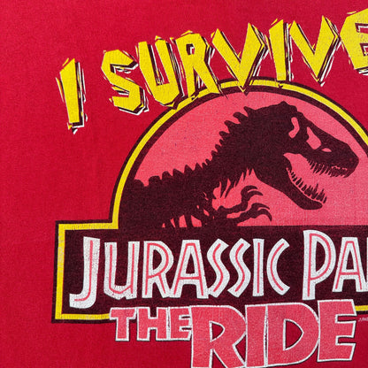 90s ジュラシックパーク JURASSIC PARK 赤 Tシャツ S m-x-2505-010