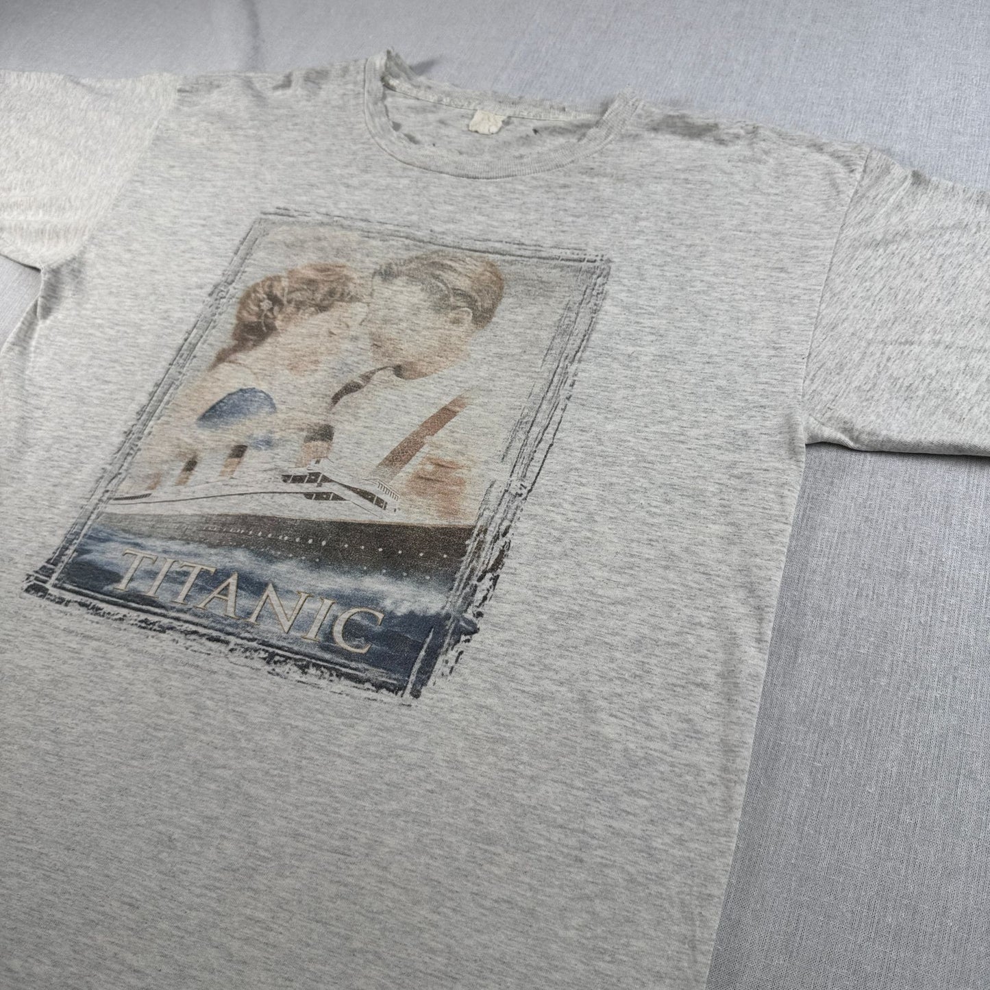 90s TITANIC タイタニック 映画 Tシャツ グレー m-x-2505-030